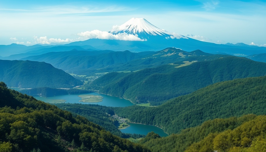 Travel inspiration in Hakone with Mount Fuji and lush valleys.
