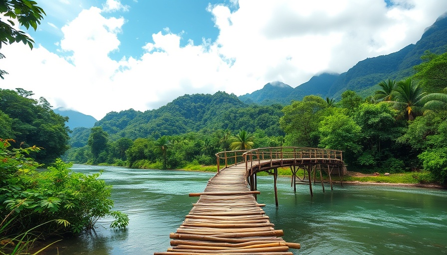 Serene bamboo bridge in Vietnam's lush landscape, travel tips for Vietnam.