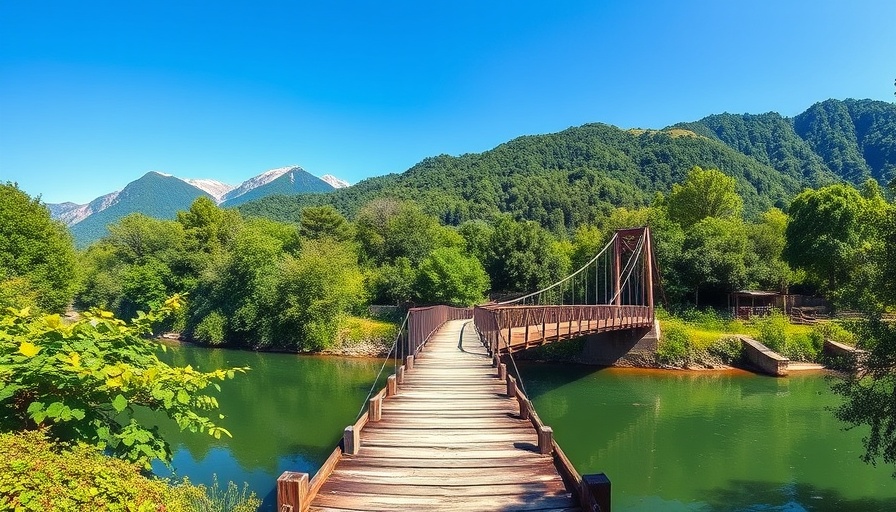 Scenic bridge in Vietnam surrounded by lush greenery