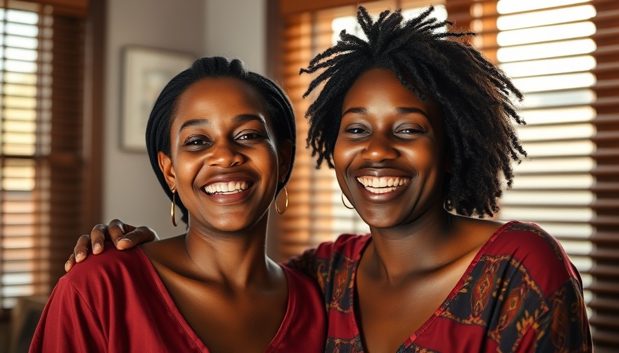 Two African women filmmakers smiling and posing indoors.