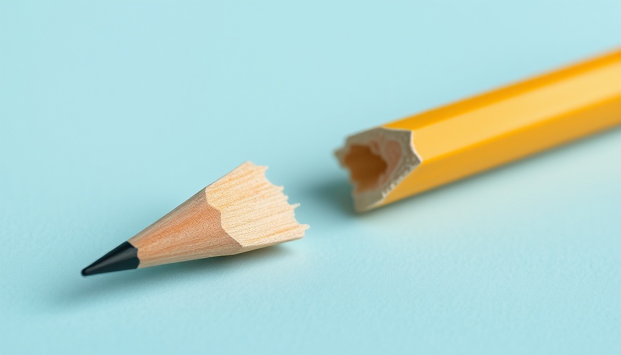 Symbol of resilience: broken pencil on blue background.