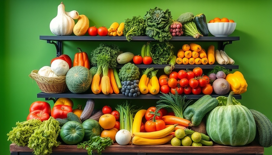 Colorful fresh produce on display highlighting omnichannel retailing challenges.