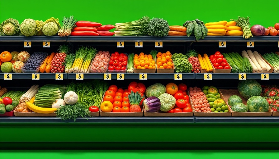 Fresh produce on grocery shelves highlighting omnichannel retail challenges.