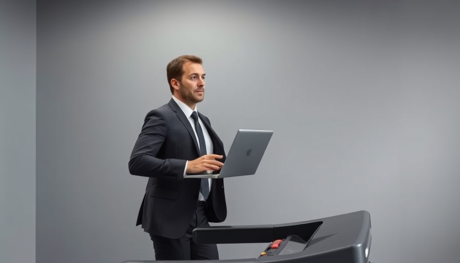 Man multitasking on treadmill highlights Why Teams Overwork.