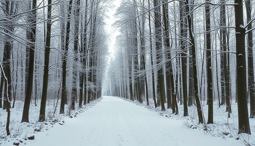 Serene snowy forest path for strategies to overcome racing thoughts.