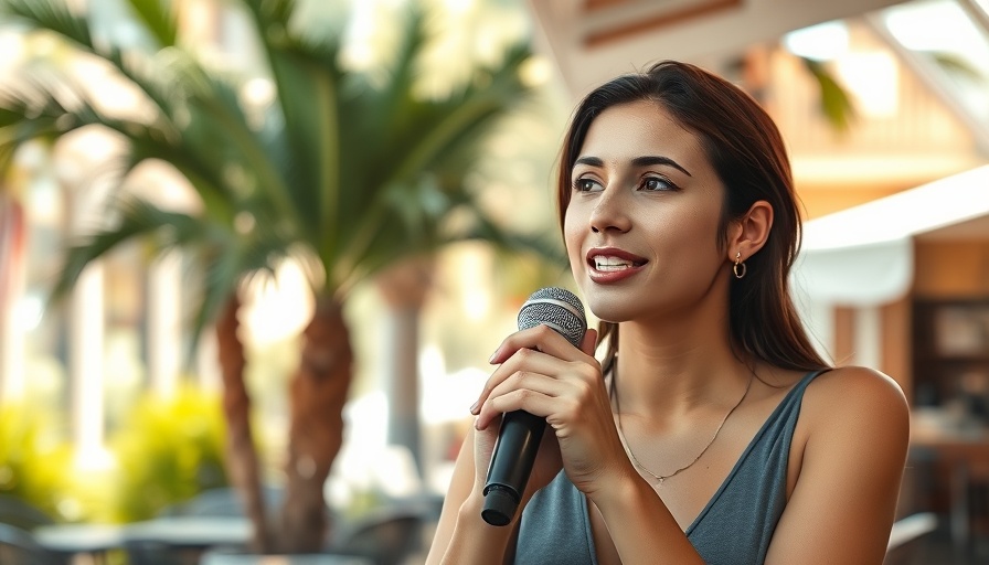Confident young woman speaking about trust in God during unemployment.
