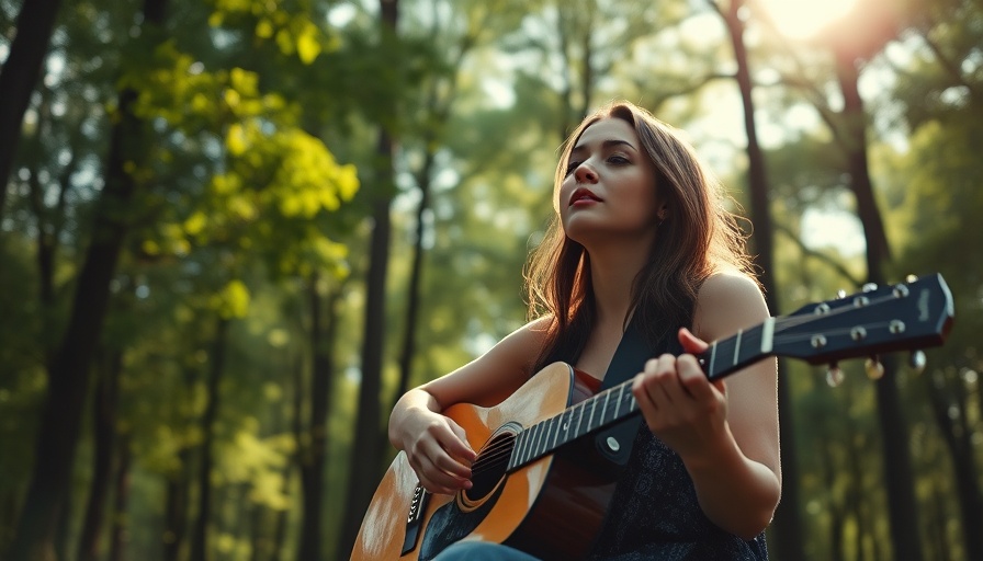 Worship Experience with God: Woman playing guitar outdoors.