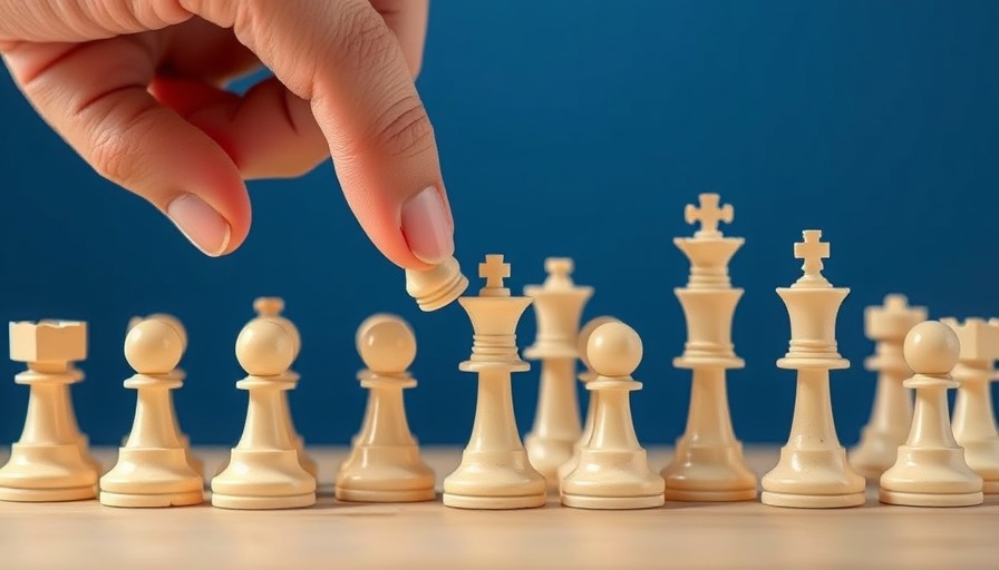 White chess pawns and hand symbolizing hiring the best executive team.