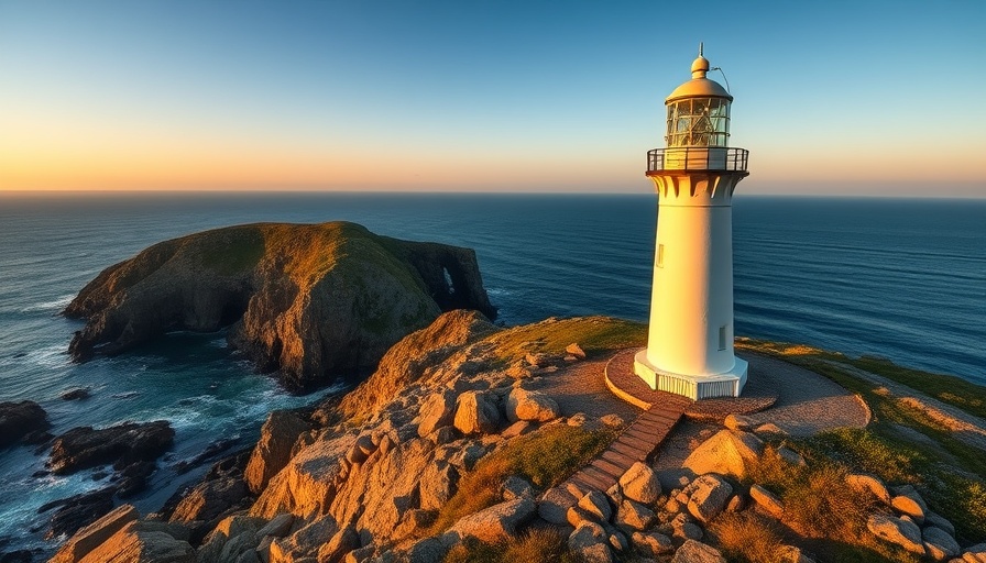 Scenic lighthouse view during a long-distance hike in the UK