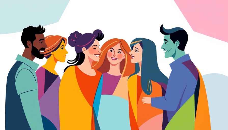 Abstract illustration of women collaboration and feedback strategies.