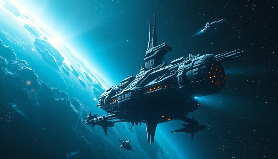 Futuristic city in space illustrating Kardashev Scale.