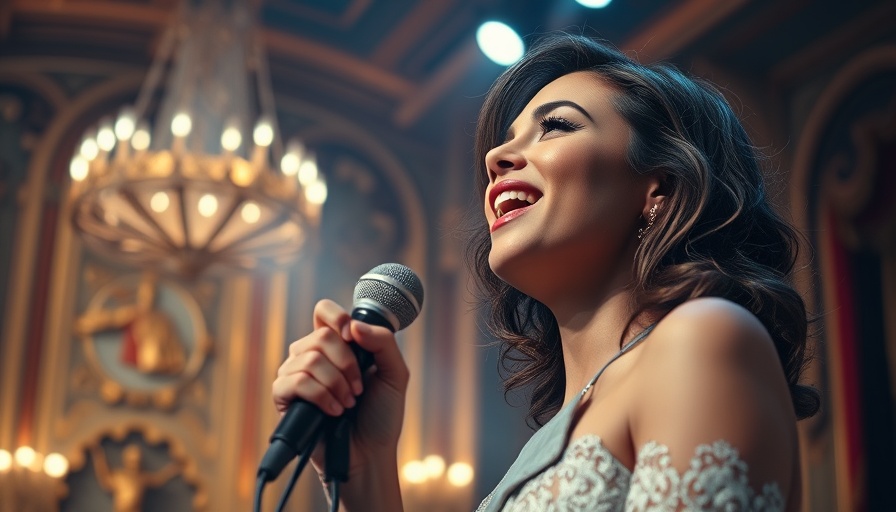 Female singer performing on stage, Chill Sax and UK Garage Blend ambiance.