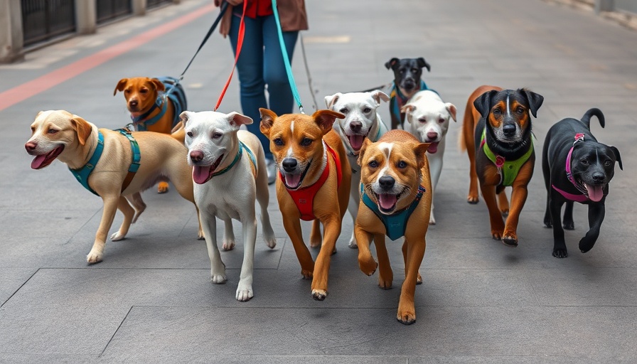 Person walking several leashed dogs, showcasing a data-based approach to delegating tasks.