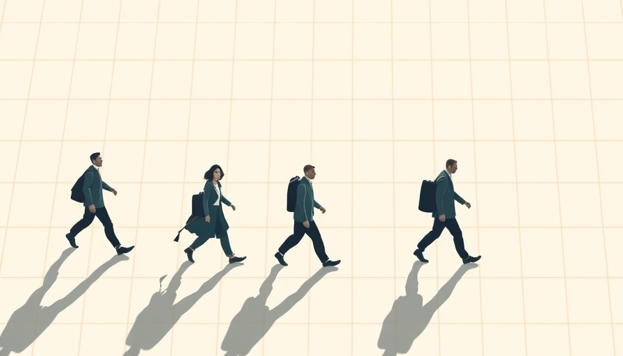Minimalistic illustration of succession planning with people shadows on a grid