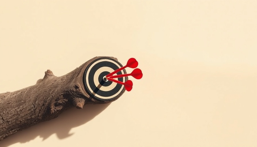 Symbolic target with darts for age inclusion in business concept.
