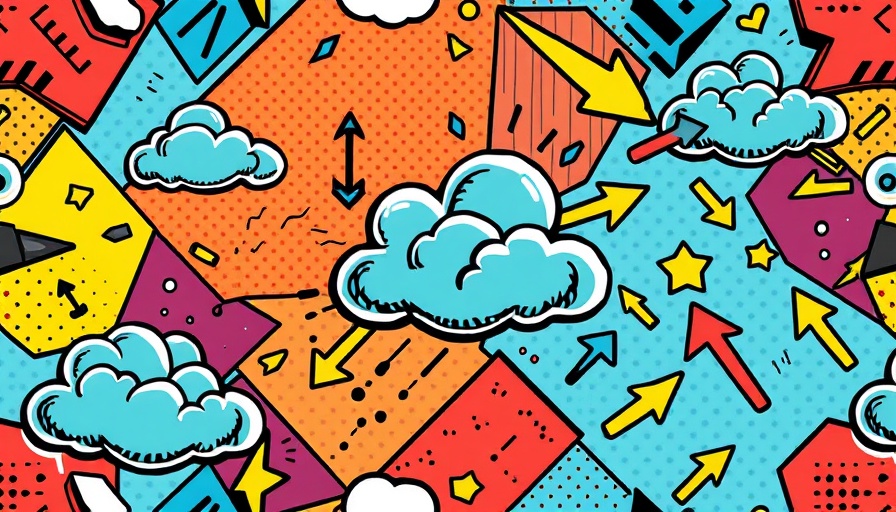 Colorful comic-style pattern with geometric shapes