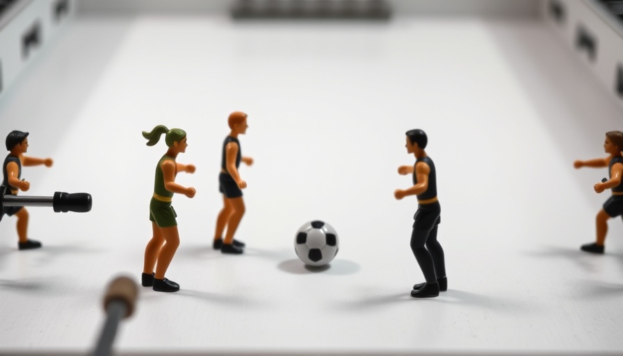 Foosball figures symbolizing team dynamics in layoffs