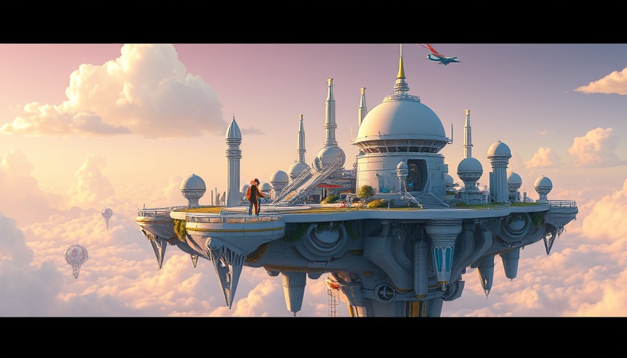 Futuristic floating islands in Unreal Engine 5.6 with vibrant structures.