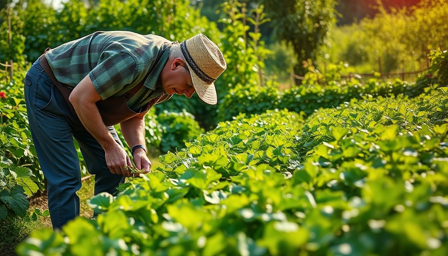 Gardening in Maine's Blue Hill Peninsula during sunset