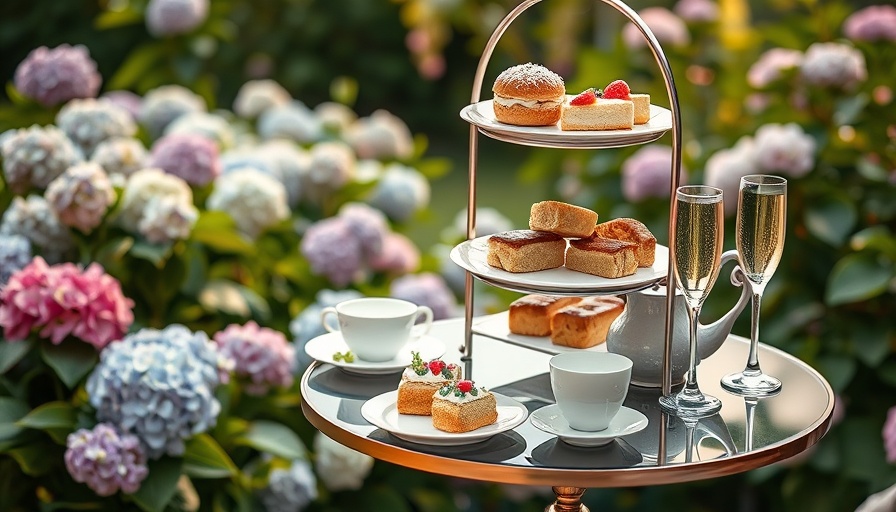 Elegant afternoon tea setup in Bath garden