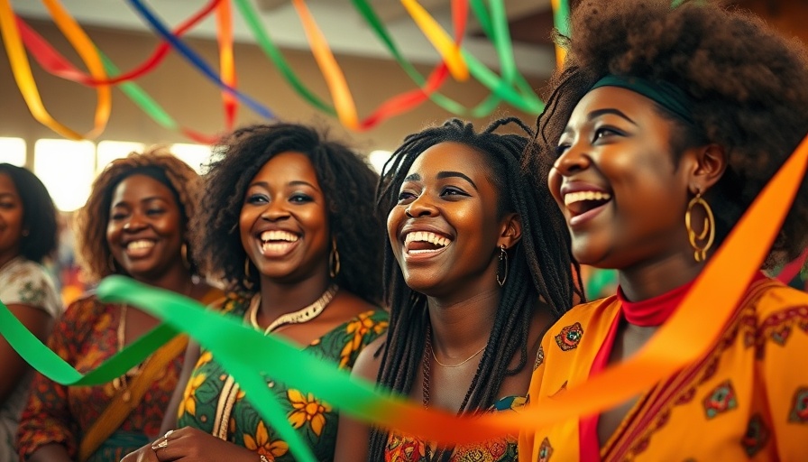 African women of faith joyfully celebrating at an indoor gathering.