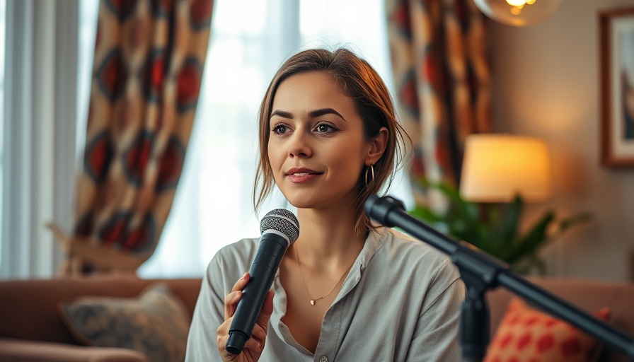 Woman discussing non-productive hobbies in a cozy setting.