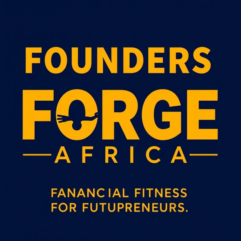 Logo for Founders Forge Africa: Kids financial literacy program in bold gold and navy.