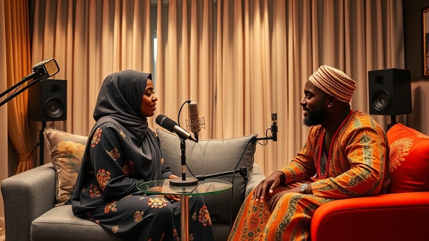 True luxury in real estate marketing: a classy podcast studio with diverse hosts.