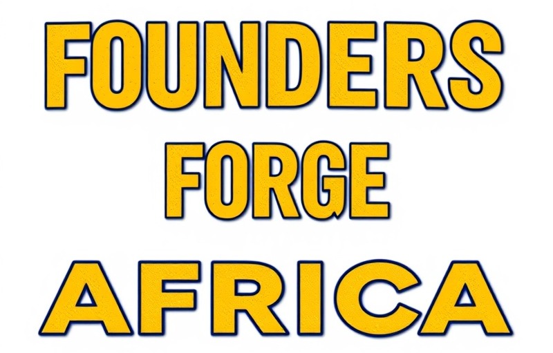 Bold golden yellow and navy blue logo for 'Founders Forge Africa' kids financial literacy program.