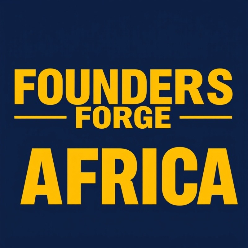 Bold logo for Founders Forge Africa - Kids financial literacy program in gold and navy.