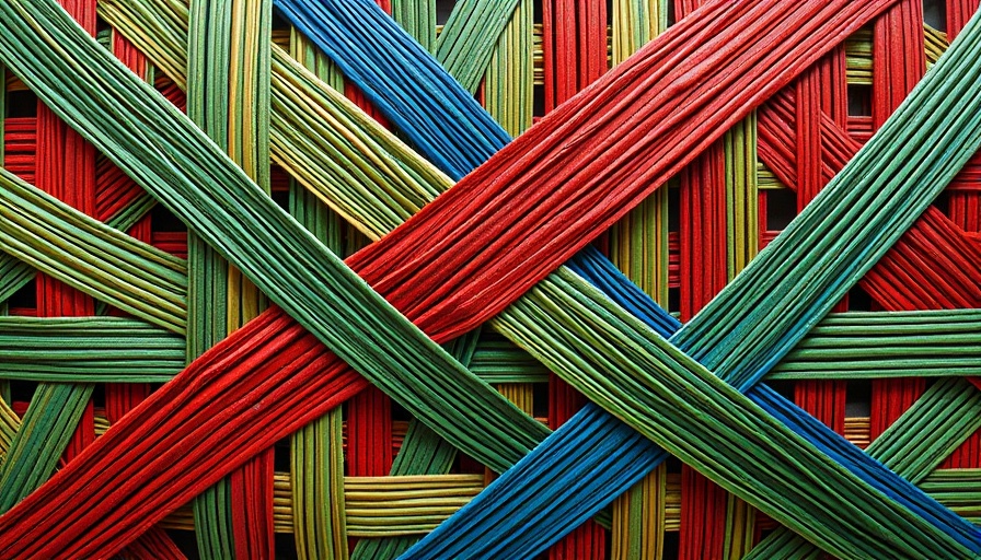 Abstract multicolored weave pattern, related to Somalia Government Interference.