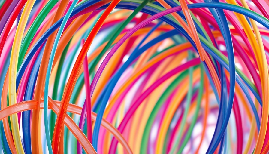 Abstract interwoven arcs design, vibrant colors.