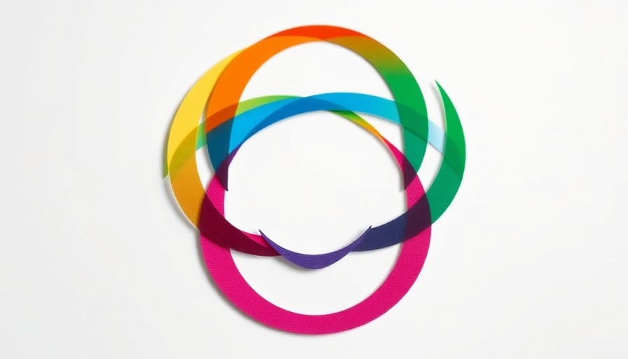 Colorful abstract logo representing interconnected arcs.