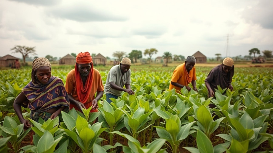 Villagers working in a field amid the global food crisis in Africa.