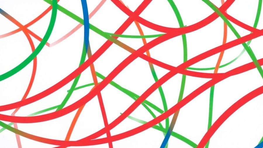 Abstract pattern with interwoven arcs symbolizing connection.