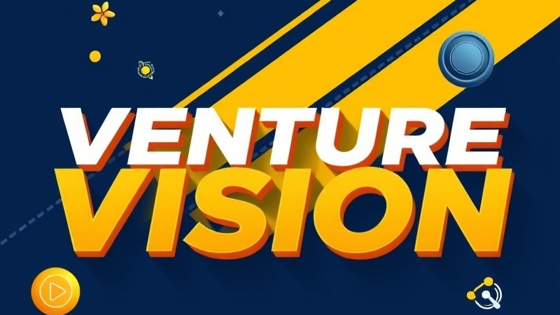 Social media search engine banner for VENTURE VISION's PIONEERS PROGRAM featuring bold 3D text.