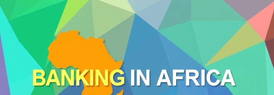Colorful geometric banner for Africa payment solutions, highlighting banking in Africa.