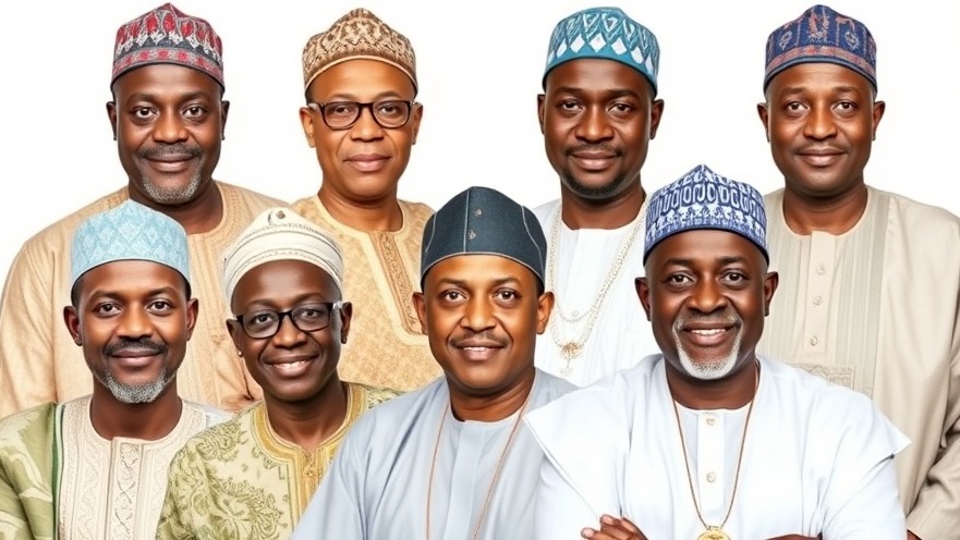 Nigerian political candidates in traditional attire highlight Ogun State politics and equitable development.