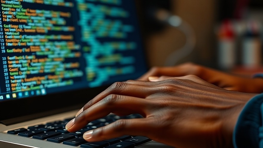 African hands typing code on a keyboard, symbolizing AI Africa digital opportunities.