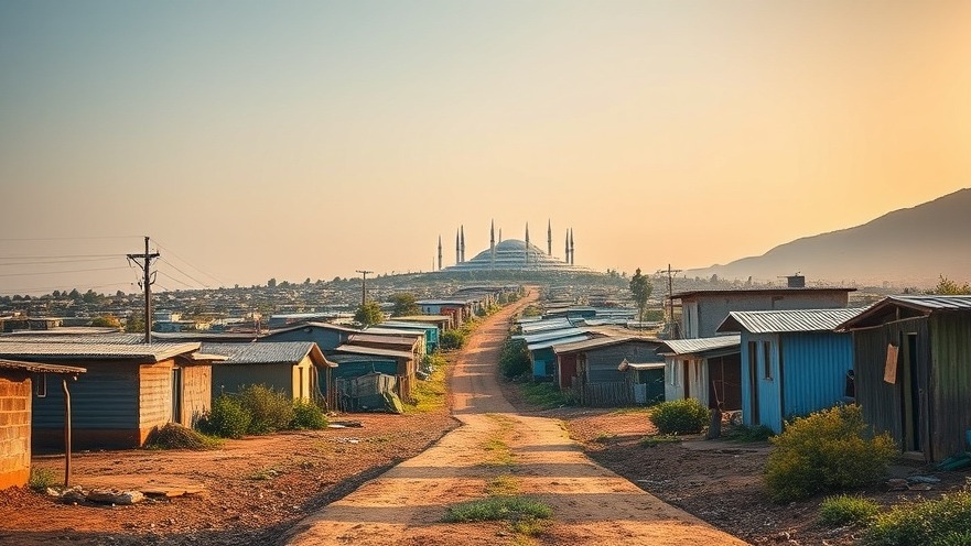 Pathway from informal settlement to tech hub, symbolizing Ai Africa's digital opportunities.