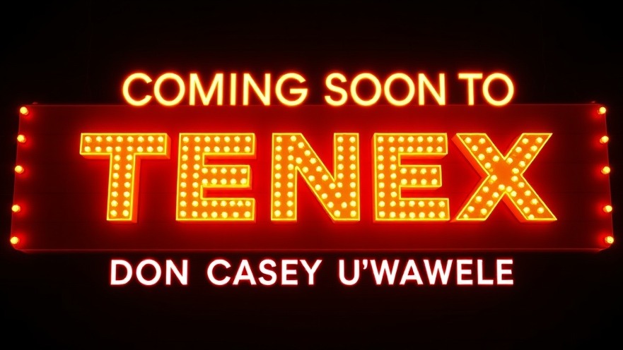 Bold banner announcing TENEX CEO Don Casey U'wawele, 'COMING SOON' in vibrant colors.