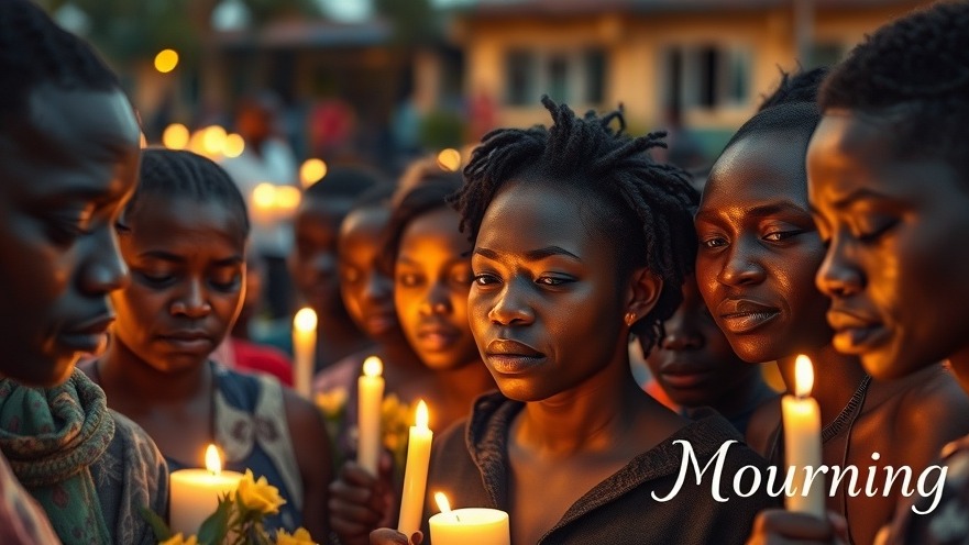 Mourning scene honoring victims of the Bangui school explosion with candlelight.
