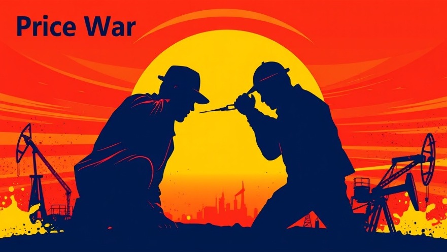 Dramatic clash of oil giants in Nigeria's fuel pricing dynamics, 'Price War' illustrated.