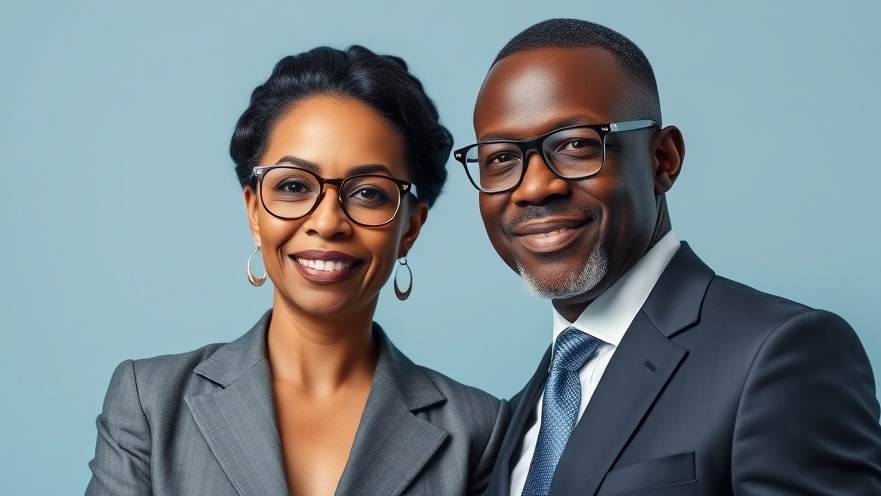 Confident African professionals symbolize the digital payments revolution in fintech.