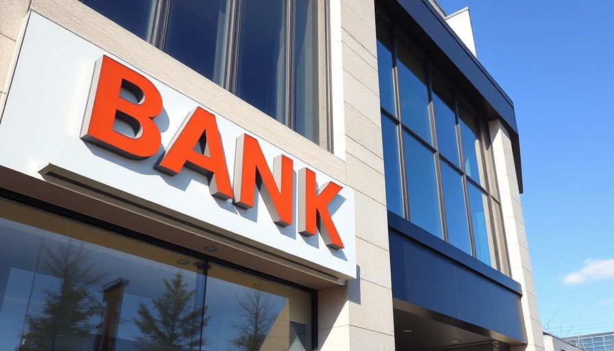Modern bank sign with clear blue sky backdrop illustrating AI in Africa.