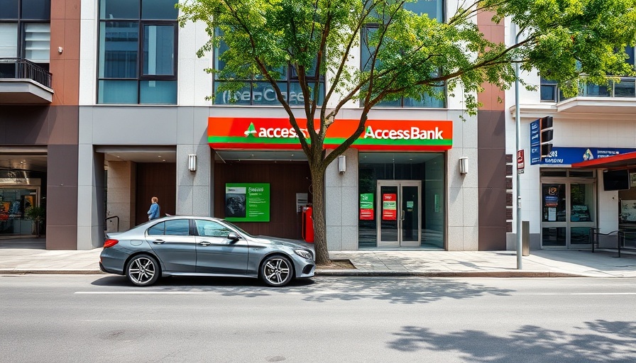Scene of National Bank of Kenya with a parked car and Access Bank sign in daylight.