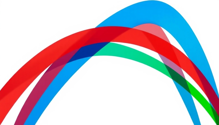 Colorful abstract arches on white background