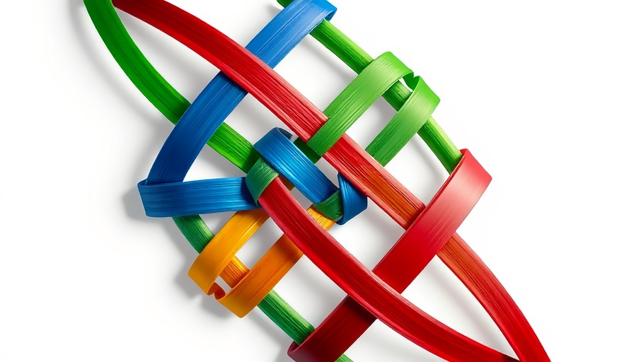 Colorful abstract logo with intersecting lines, symbolizing unity