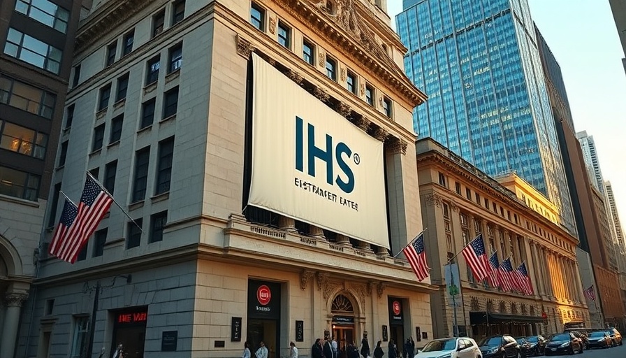 IHS Towers logo on a building showcasing their revenue impact with MTN and Airtel.