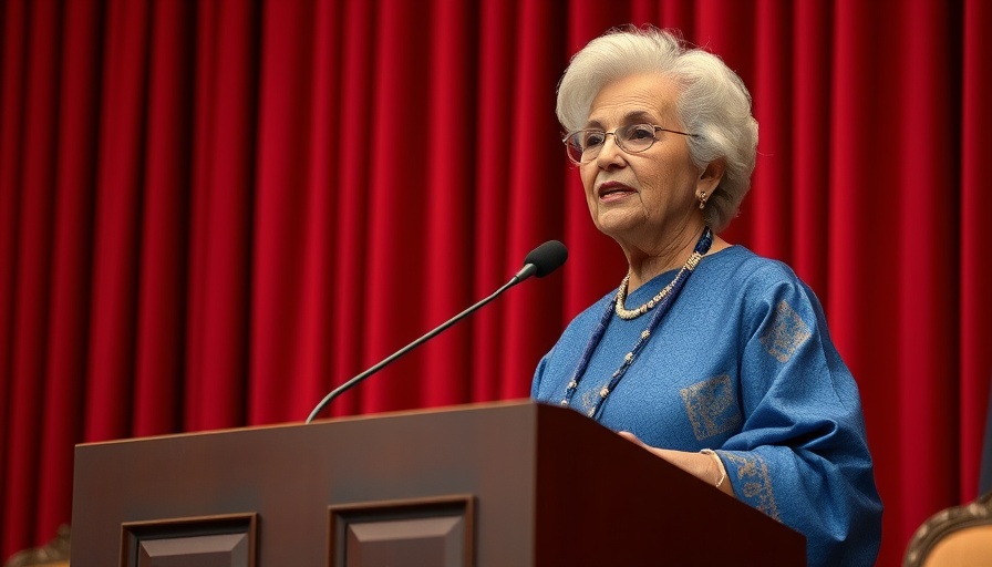 Namibia women in government leader speaks at event.